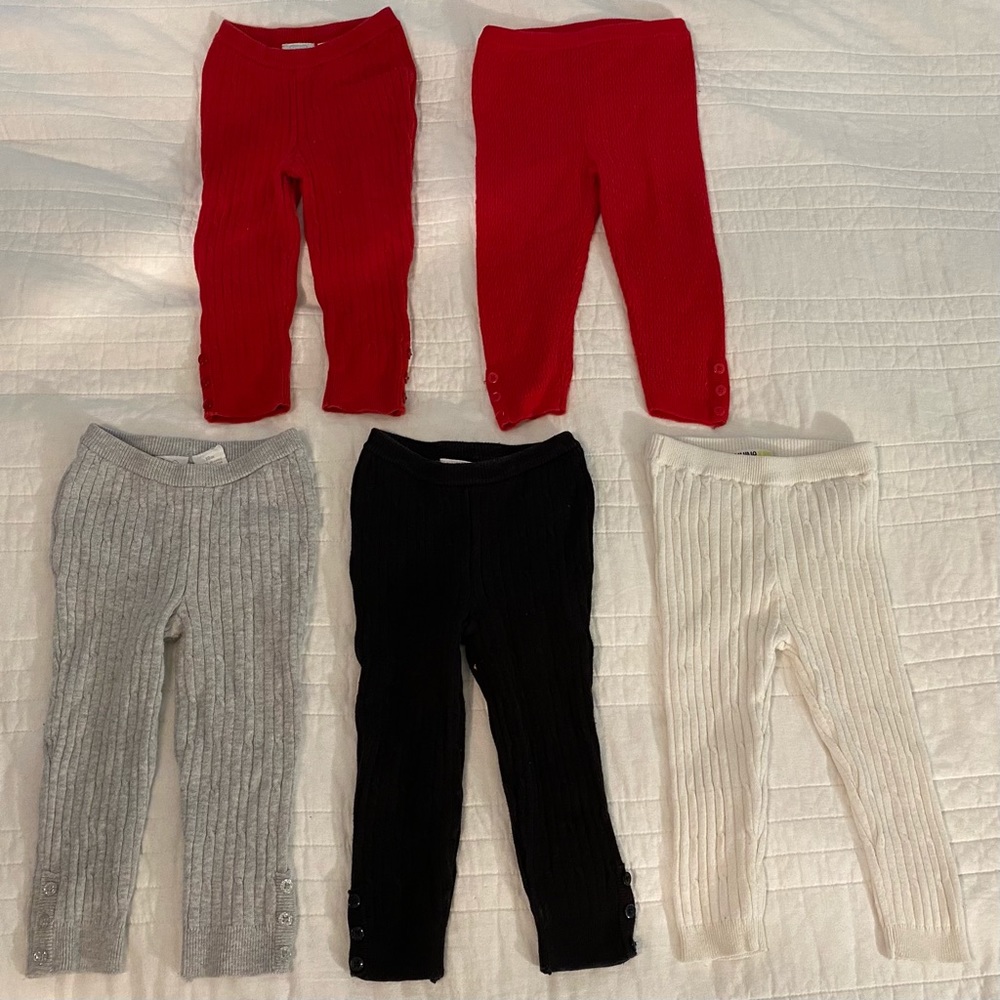 Set of 5 girls 18 month knit leggings